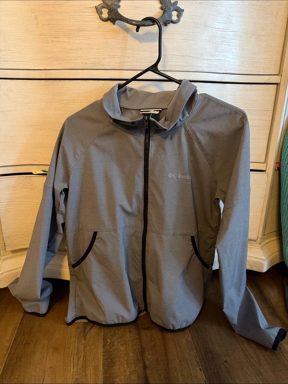Columbia Men's Light Gray Full-Zip Hooded Shirt Jacket